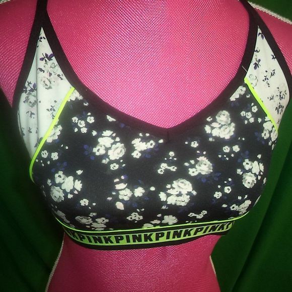 VICTORIA'S SECRET PINK~SPORTS BRA ULTIMATE LIGHTLY LINED RACERBACK-WOMENS SIZE L - Picture 3 of 5